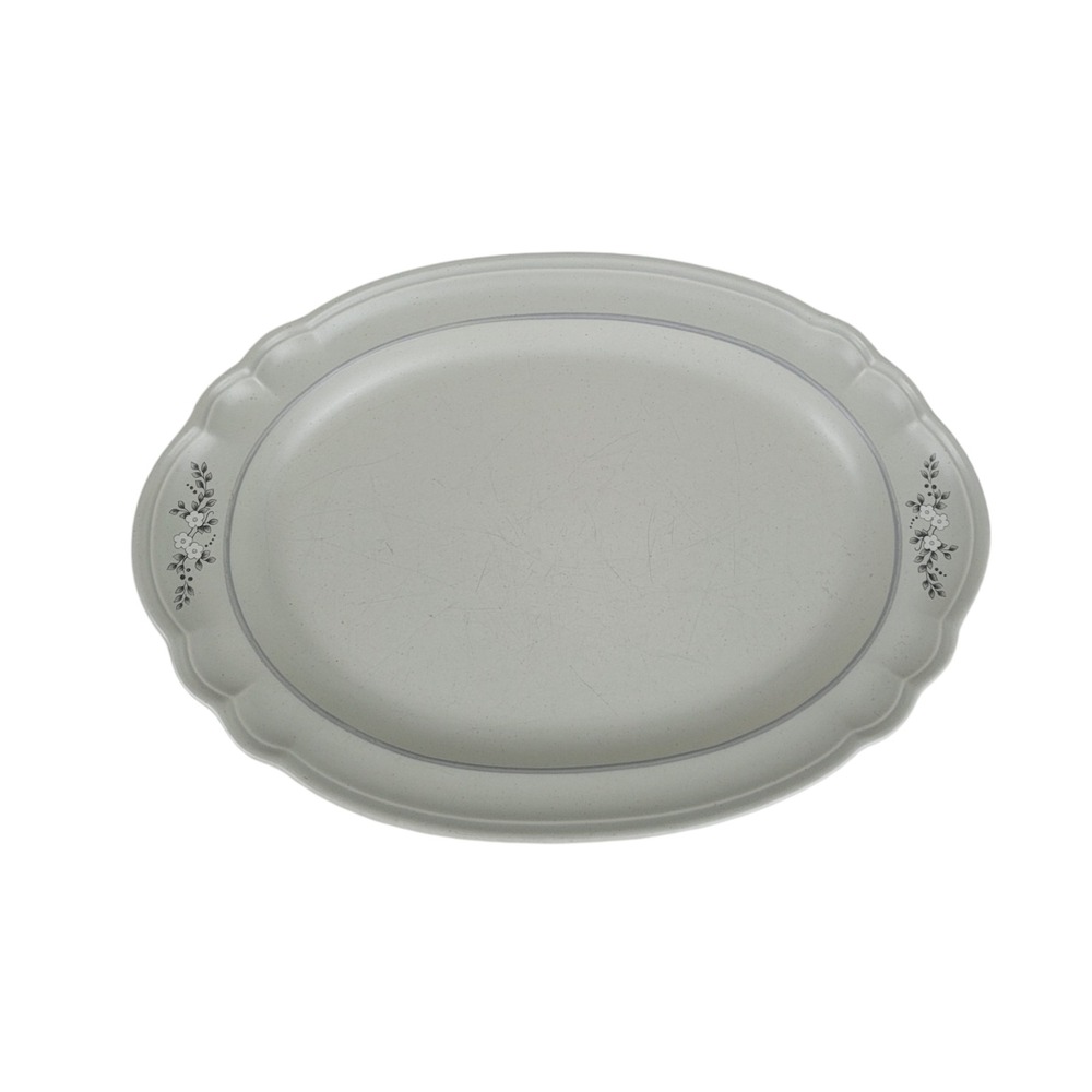 Pfaltzgraff Village‎ Oval Serving Platter 14.5" Scalloped Stoneware USA 016